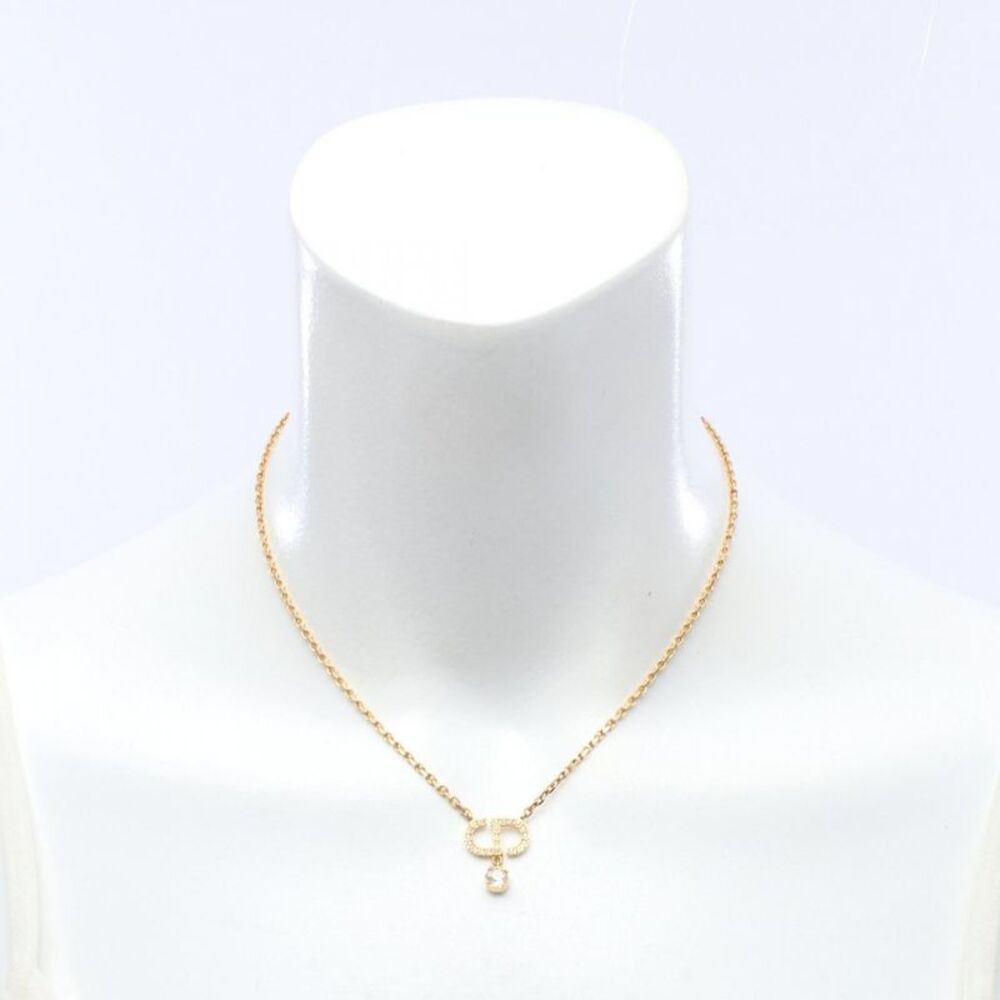 Dior PETIT CD Necklace Gold Rhinestone - Picture 4 of 5